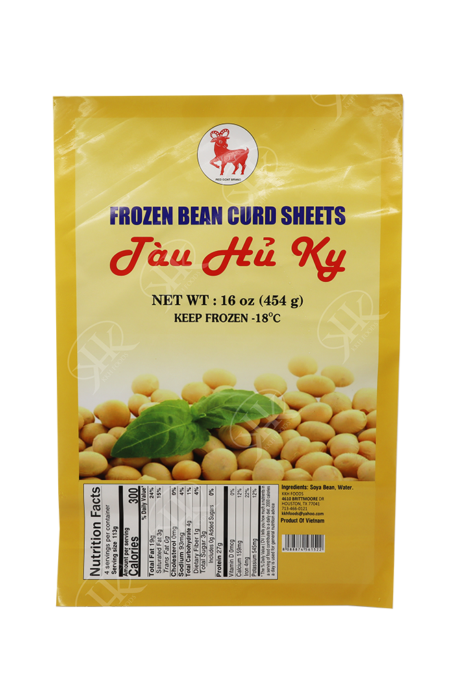 Frozen Bean Curd Sheet- Tau Hu Ky La 25x16 oz - KKH Foods